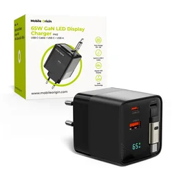 Mobile-origin 65W GaN Display Charger PW2 - USB-C Cable + USB-C + USB-A