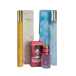 Ženski set parfema Dolce&Blanca Light blue EDT 17ml, Aqua Angelo EDT 17 ml + Parfemsko ulje Super Girl Strawberry, 6 ml