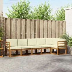 Set vanjskih sofa 6 kom. Prirodna i krem