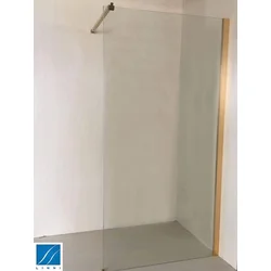 LINNI Tuš paravan walk-in Elegance Gold, Providno staklo 8mm, Zlatni profil, 90x200cm