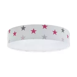 LED prigušiva svetiljka GALAXY KIDS LED/24W/230V zvezdice bela/ružičasta/siva +daljinski upravljač