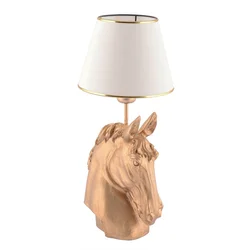 Opviq Horse White Gold Stona lampa, Zlatno-Bela