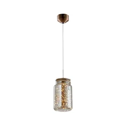 Klausen 142029 - LED luster na sajli JAR LED/5W/230V bakarno/drvo