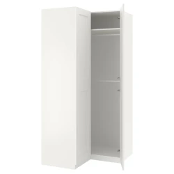 PAX / GRIMO Ugaoni garderober, bela/bela, 110/110x236 cm