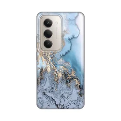 Silikonska maska za Xiaomi Redmi 15 4G, Blue Gold Marble