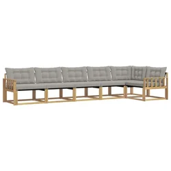 Set vanjskih sofa s jastukom 6 pcs Bijela i svjetlosiva