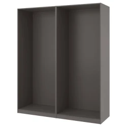 PAX 2 okvira garderobera, tamnosiva, 200x58x236 cm