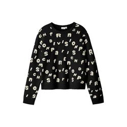 NAME IT Pulover NKFOLINE črna/bela