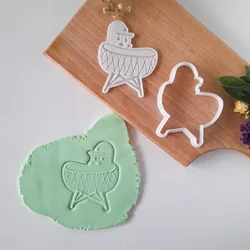 KREATIVNI SLATKIŠI Modla za kolače Kolevka bebi,6 cm, Bela