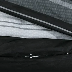 Set posteljine za poplun crno-bijeli 220 x 240 cm pamučni