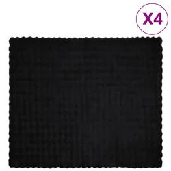 Protuklizna deka od umjetnog zečjeg krzna Olite 4 pcs Crna