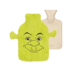 sarcia.eu Shrek Zelena steklenička za vročo vodo z mehkim pokrovom, kosmata, velika, iz naravnega kavčuka 1,75 l