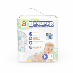 BESUPER Premium Pelene-Gaćice M (6-11 kg) 18 kom