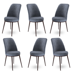 Hanah Home Set 6 trpezarijskih stolica Dexa Sivo-Braon