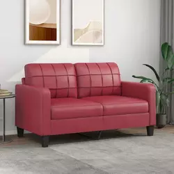 Vidaxl vidaXL Dvosed vinsko rdeč 140 cm umetno usnje