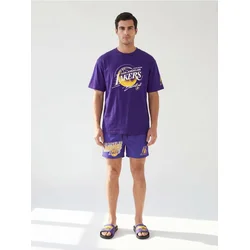 Sinsay - Pamučna comfort majica kratkih rukava NBA - grožđe