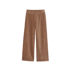 WE Fashion Hlače temno bež