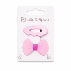 Lillo&Pippo šnalice za kosu 2/1 mašna