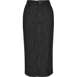 Womens midi denim skirt black washed