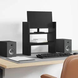 Stalak za monitor na stolu Podesiva Crni hrast 40 x 17 x 41 cm