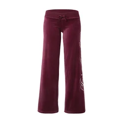 Juicy Couture Hlače vinsko rdeča/bela
