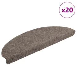 Prostirke za stepenice, samoljepljive, 20 kom., 65x21x4 cm, bež, poluokrugle, velike