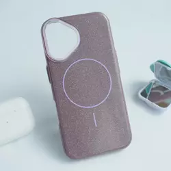 Maska Mag Case Fashion Glitter za iPhone 16 ljubicasta