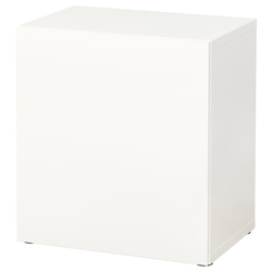 BESTA Spojene police s vratima, bela/Lappviken bela, 60x42x64 cm