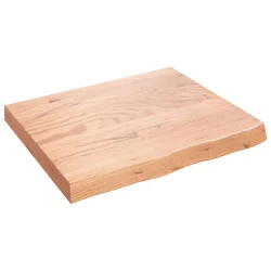 Kupaonska radna ploča svjetlosmeđa 60x50x(2-6) cm masivno drvo