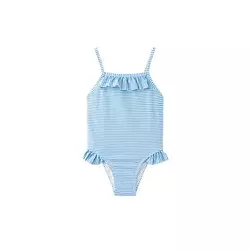 MANGO KIDS Enodelne kopalke FORMENBG  svetlo modra / bela