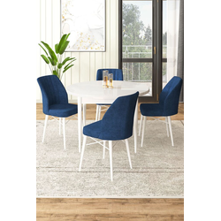 Hanah Home Set Trpezarijski sto i 4 stolice, Tamnoplavi