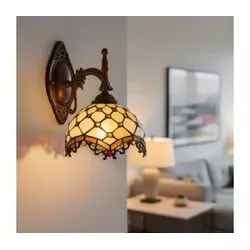 Brilagi - Tiffany vitražna zidna lampa slonovača 1xE14/40W/230V