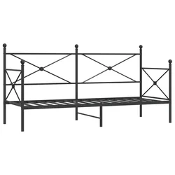 Vidaxl Dnevna postelja brez vzmetnice črna 75x190 cm jeklo