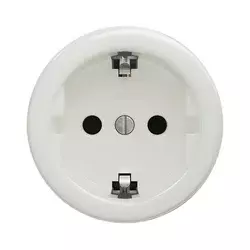 Kliklap - Retro kućna utičnica SCHUKO 230V/16A, keramička, bez okvira, bela