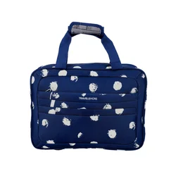 Potovalna torba TRAVEL & MORE - modre pike, 40x29x14 cm