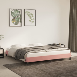 vidaXL Posteljni okvir roza 160x200 cm žamet