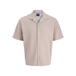 JACK & JONES Srajca JORSUMMER  mokka / bela