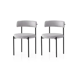 Hanah Home Set stolica Gini, 48,5x75,5x50,5 cm, 2 komada, Crno-sive