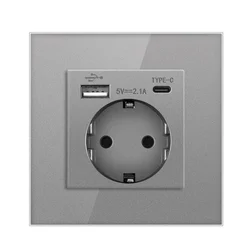 SmartHome Zidna utičnica, USB-C, Siva