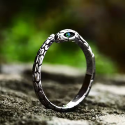 Prstan Snake Green Eyes - SS8-1102R