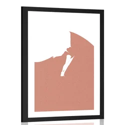 Plakat s paspartujem abstrakcija skrivnostnega plesa - 20x30 silver
