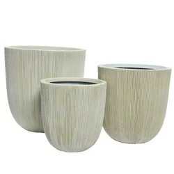 Plastična saksija Lennox/ set 3/1/ prljavo bela