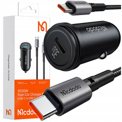 MCDODO CC-7493 SET AUTO Punjač 30W USB-C + KABL TIP-C NA TIP-C. DUŽINA 1,2m