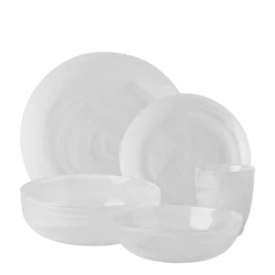 Stekleni komplet bel 25 kosov – Elements Glass - w0066