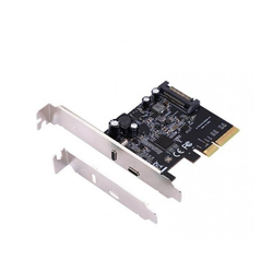 E-GREEN PCI-Express kontroler 3.0 x 4 na USB 3.2 TipC + 20W QuickCharge port Sivi