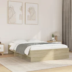 vidaXL Posteljni okvir sonoma hrast 120x190 cm inženirski les