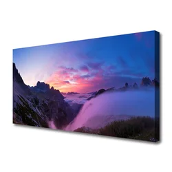 tulup.si Slika na platnu Megla mountain sunrise 140x70 cm