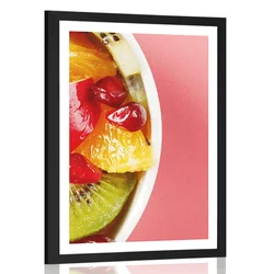 Plakat s paspartujem poletna sadna solata - 30x45 black