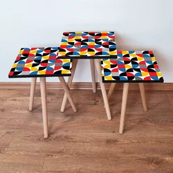Hanah Home Set klub stočića 3Shp261, 3 komada, Šarena