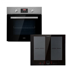 Klarstein Kalahari Delicatessa, set ugradbena pećnica + indukcijska ploča za kuhanje, nehrđajući čelik, crna